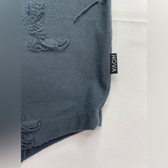 Nova Industries Destructed T-Shirt Dark Slate Gray Size Medium - Picture 8 of 10